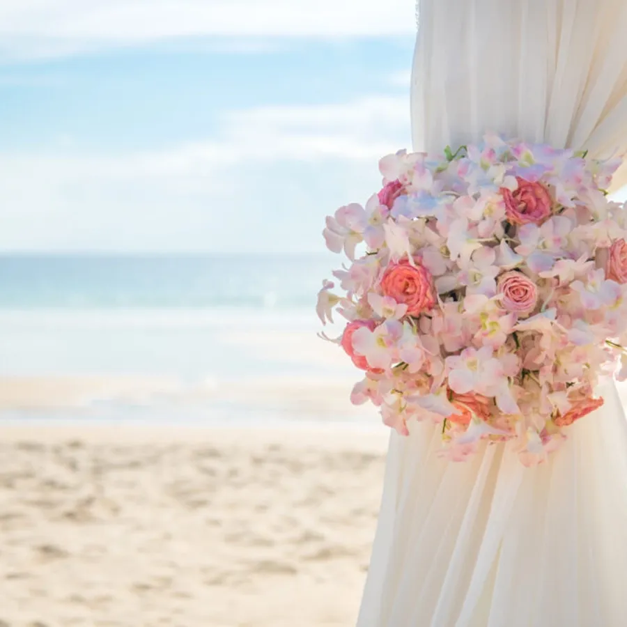 Romantic Wedding setting on the beach.